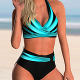 Liliana - Bikini-Set mit gekreuztem Ausschnitt und Muster
