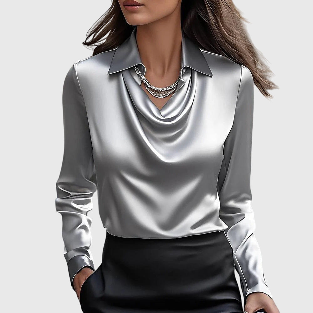 Sylvie | Blusa de Lujo con Escote Plisado