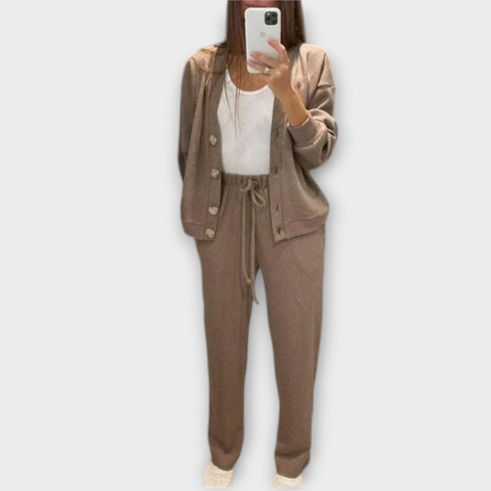 Chantal – Conjunto de cárdigan y pantalones