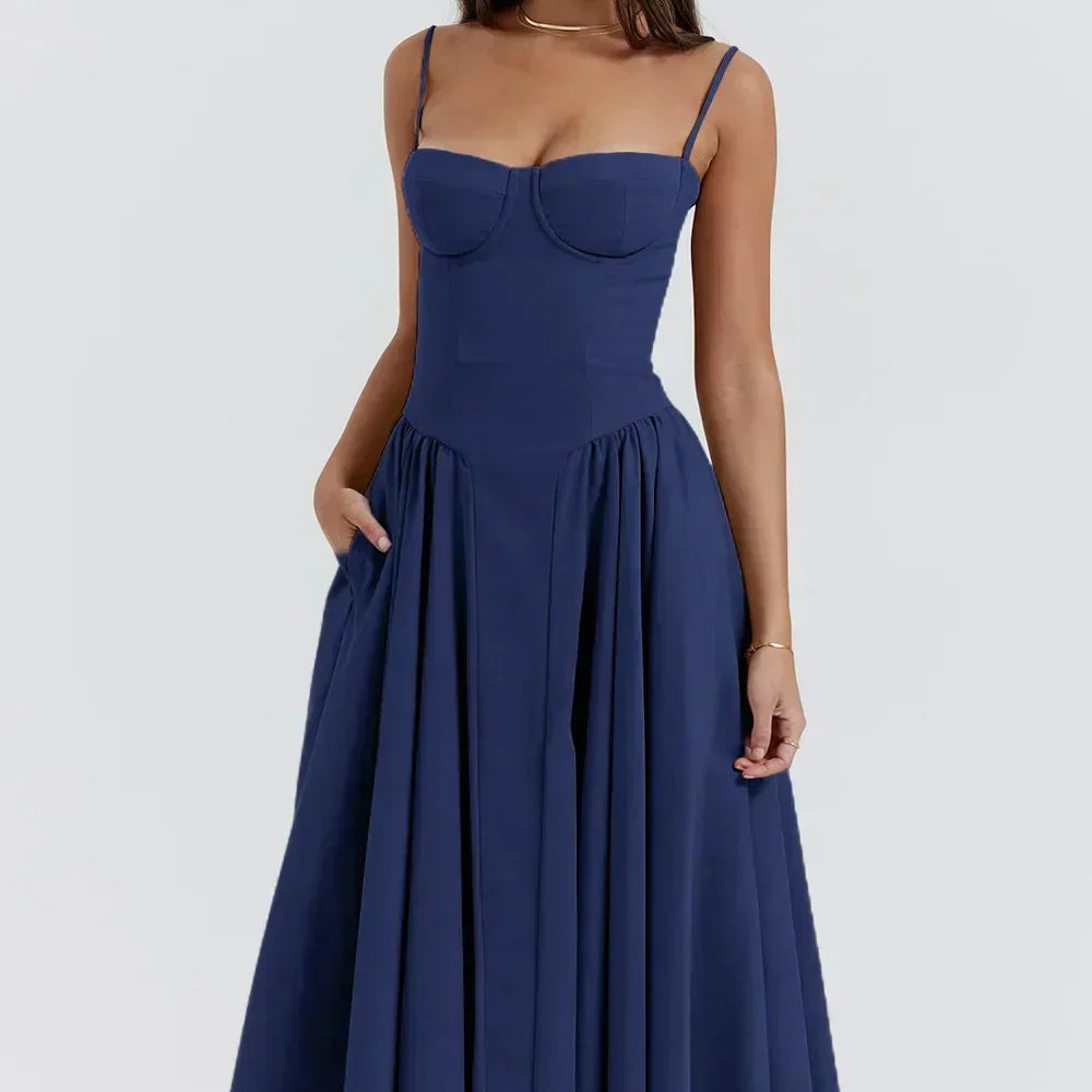 Sigrid | Trägerloses Midi-Kleid