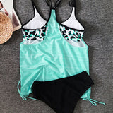 Agosto - Tankini in einfarbigem Design mit Leopardenmuster