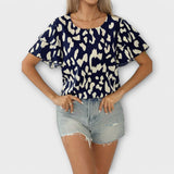 Evelyn – Blusa Casual con Escote Redondo