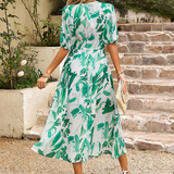 ELINA - Vestido midi floral favorecedor