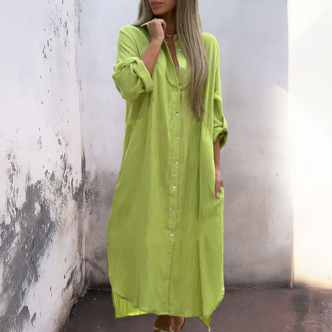 Marie™ | Ležerna, visoko do članaka, košulja haljina u Ibiza stilu