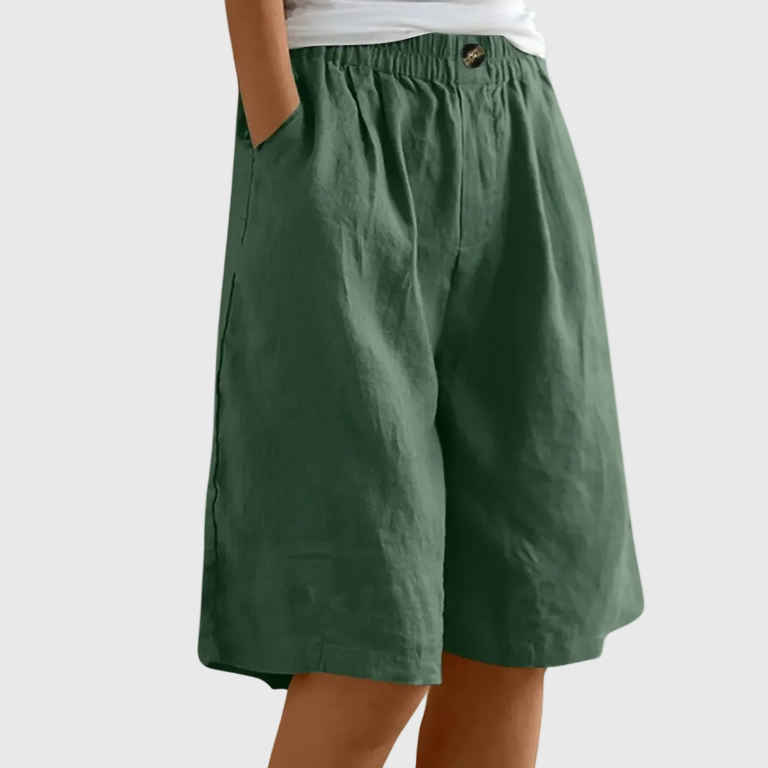 Milly | Pantalones Cortos Elegantes de Algodón y Lino