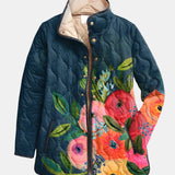 Gepolsterte Jacke mit Gemalten Blumen Camille