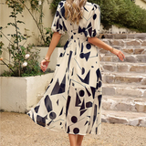ELINA - Vestido midi floral favorecedor
