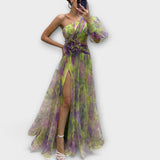 Vestido de noche elegante con un solo tirante y corte ajustado