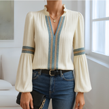 Petra™ | Čipkana bluzica s V izrezom