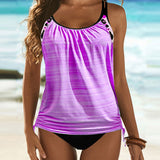 Agosto - Tankini in einfarbigem Design mit Leopardenmuster