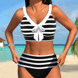 Laluna® | Hoch geschnittener Bikini mit Streifen