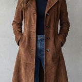 Delvienne – Vintage završna obrada od brušene kože – Dugi kaput