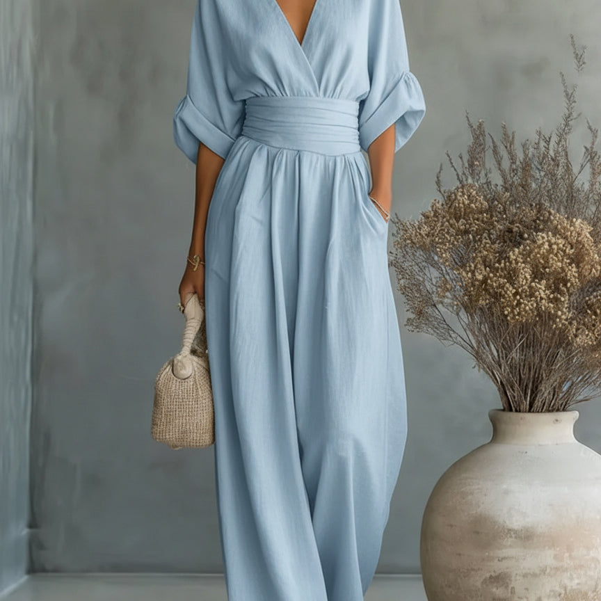 Sofija - Jumpsuit mit V-Ausschnitt