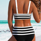 Laluna® | Hoch geschnittener Bikini mit Streifen