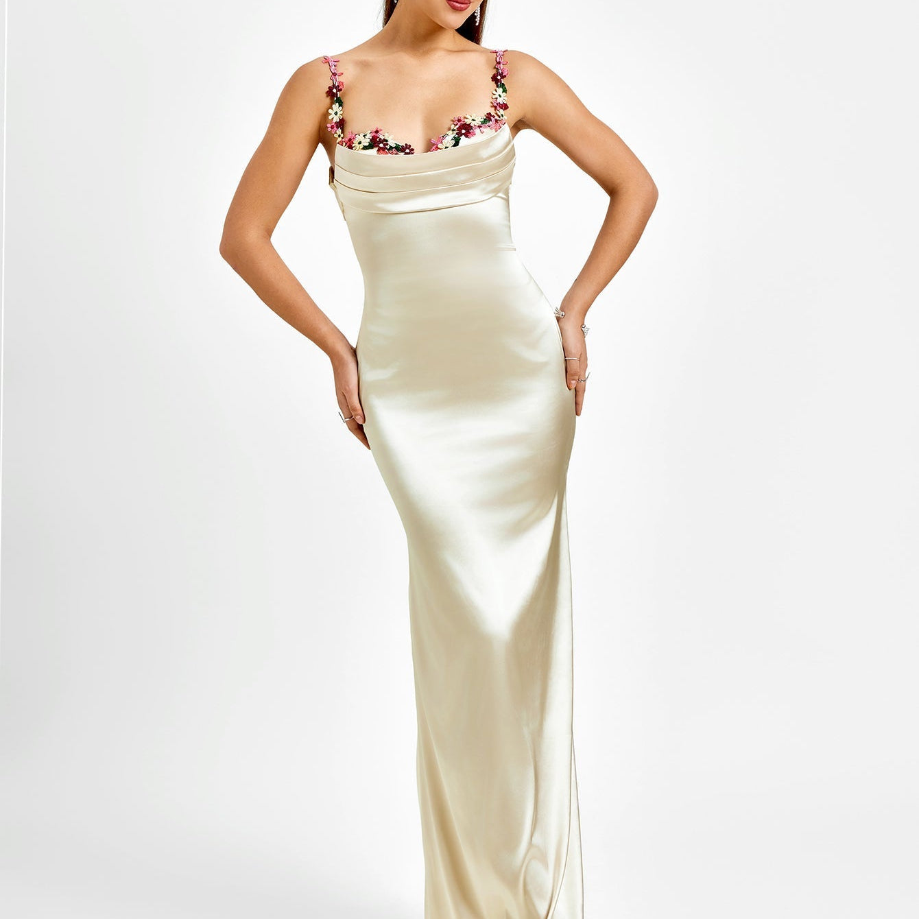 Pixie | Langes Kleid aus Satin