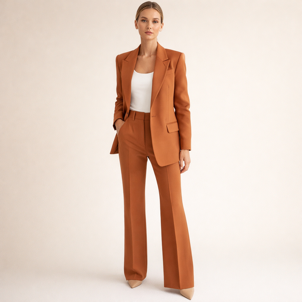 Brigitte | Conjunto elegante de dos piezas con pantalones acampanados