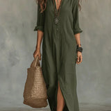 Céline™ | Maxi Vestido Negro con Botones