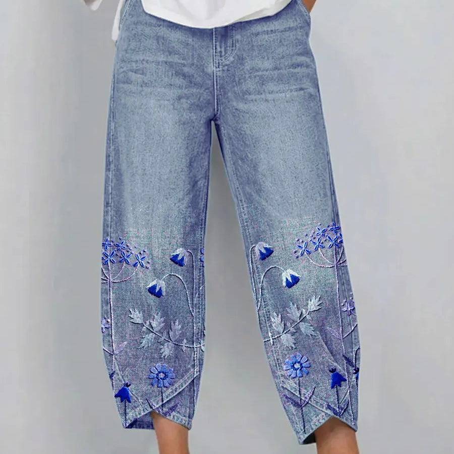 Aven - Pantalones Bordados Informales