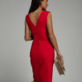 Fresia | Vestido ajustado para mujeres con escote en V y abertura