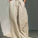 Maria – Minimalistisches Set aus Baumwolle und Leinen mit Top und weiten Hosen