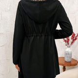 Reverzibilni kaput sa kapuljačom i leopard printom