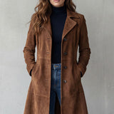 Delvienne – Vintage završna obrada od brušene kože – Dugi kaput