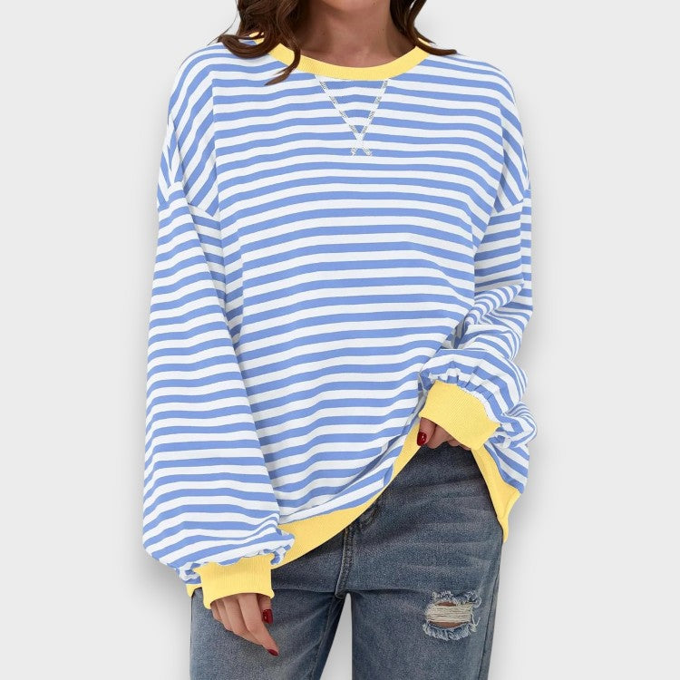 Alma | Sudadera Casual de Manga Larga, Escote Redondo y Patrón a Rayas