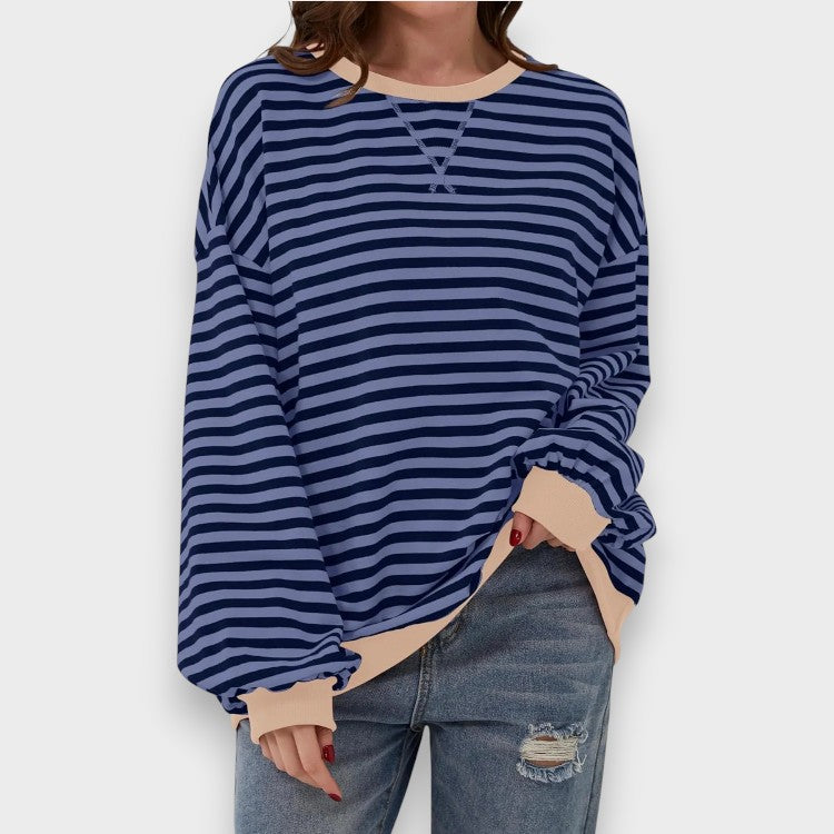 Alma | Sudadera Casual de Manga Larga, Escote Redondo y Patrón a Rayas
