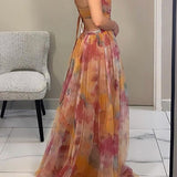 Giselle - Vestido largo para mujeres con hermoso estampado floral