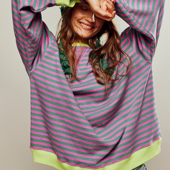 Anika™ | Prugasti Pulover u Većim Veličinama