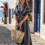 Maëlle | Midikleid mit V-Ausschnitt und kurzen Ärmeln