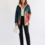 Gepolsterte Jacke mit Gemalten Blumen Camille