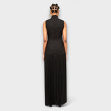 Kristen - Vestido Maximal con Pliegues y Escote en Forma de Ojo