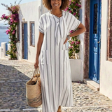 Chloé | Midi-Kleid mit gebundenem Kragen und Taschen