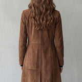 Delvienne – Vintage završna obrada od brušene kože – Dugi kaput