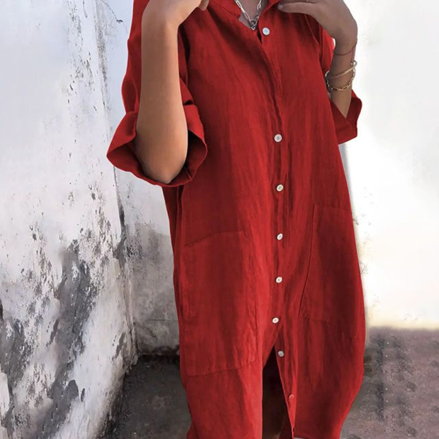 Melanie™ | Ležerna, haljina košulja do članaka u Ibiza stilu