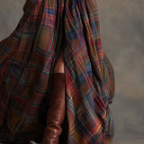 Unity | Karirana maxi haljina dugih rukava