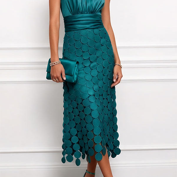 Lau - Elegante vestido midi Céline para ceremonias para mujeres