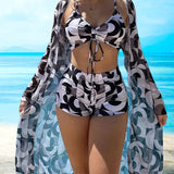 Laluna® | 3-teiliges Bikini-Set mit Muster