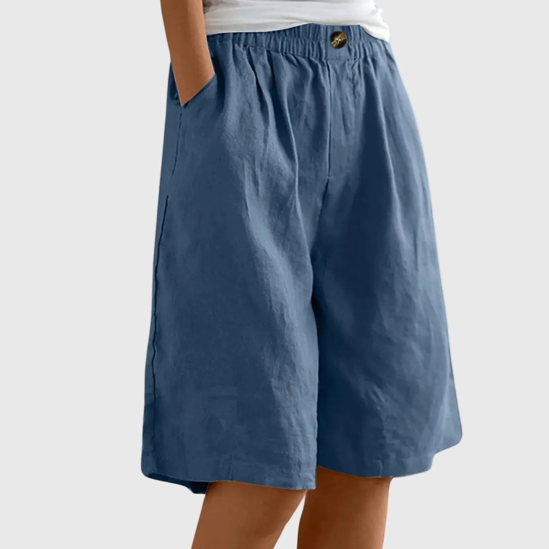 Milly | Pantalones Cortos Elegantes de Algodón y Lino