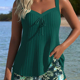 Laluna® | Gestreifter Tankini mit Shorts in zwei Teilen