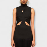 Kristen - Vestido Maximal con Pliegues y Escote en Forma de Ojo