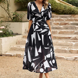 ELINA - Vestido midi floral favorecedor