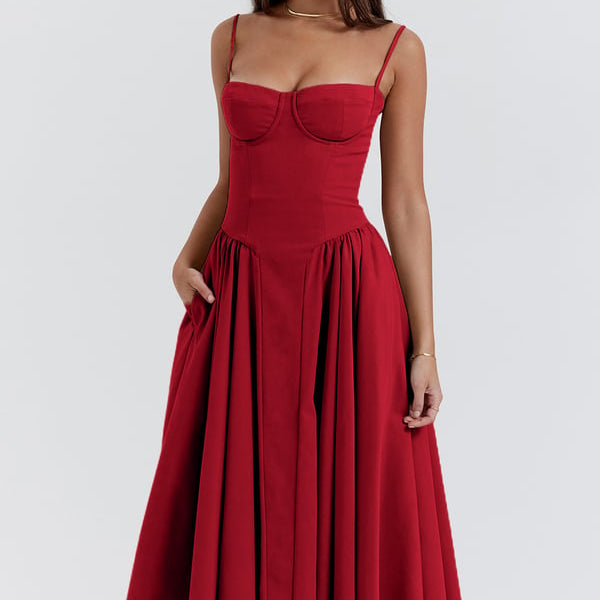 Sigrid | Trägerloses Midi-Kleid