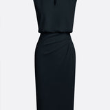 María™ | Elegante vestido midi con detalles drapeados