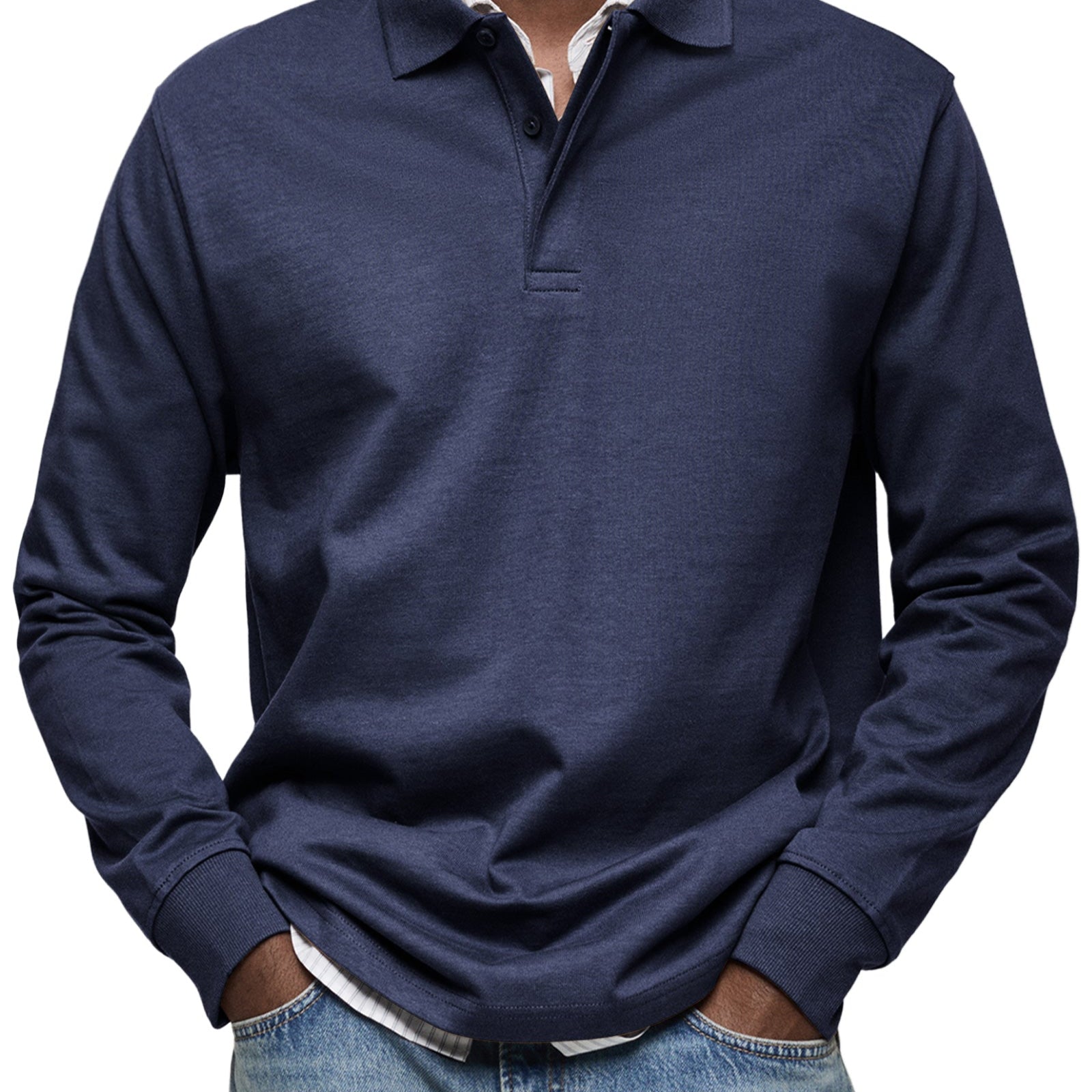 Nathan - Camiseta polo casual de manga larga