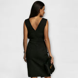 Desi - Vestido con Escote en V y Fenda