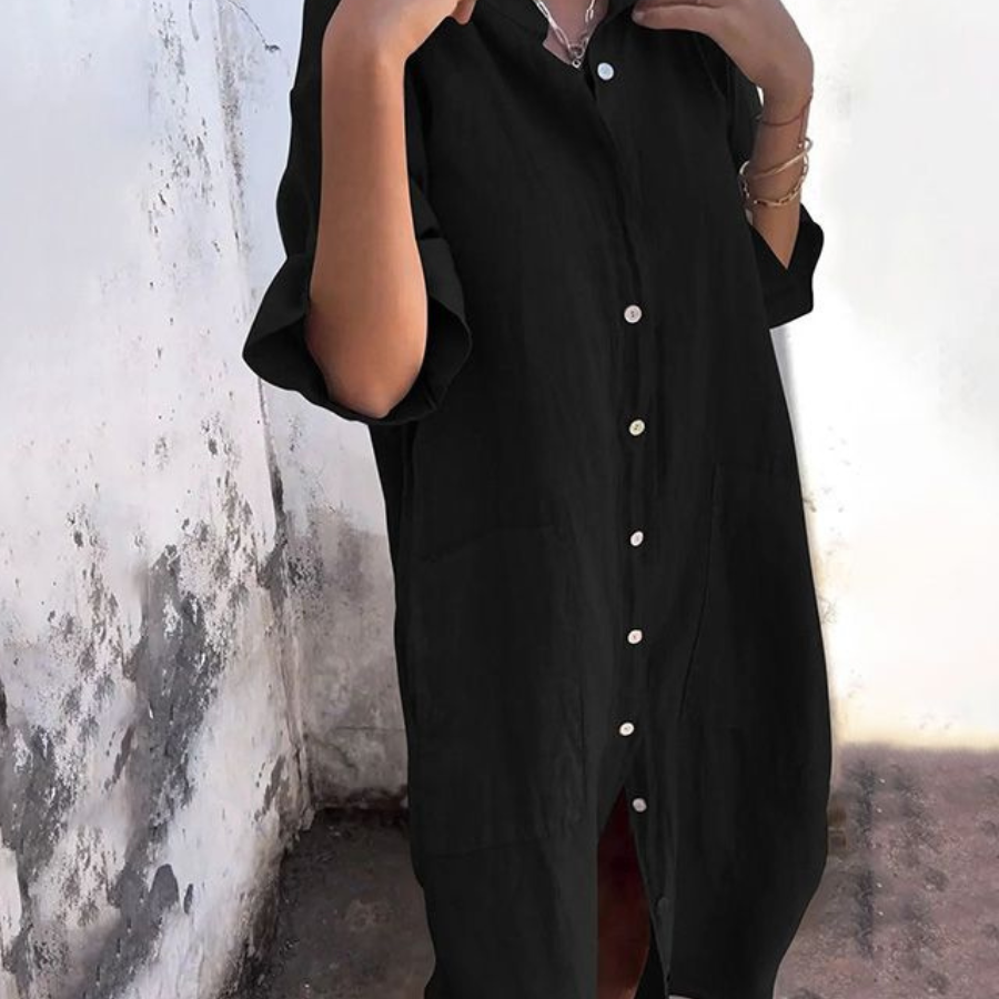 Melanie™ | Ležerna, haljina košulja do članaka u Ibiza stilu