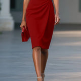 María™ | Elegante vestido midi con detalles drapeados