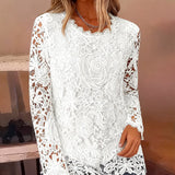 Osnovna majica dugih rukava sa čipkom